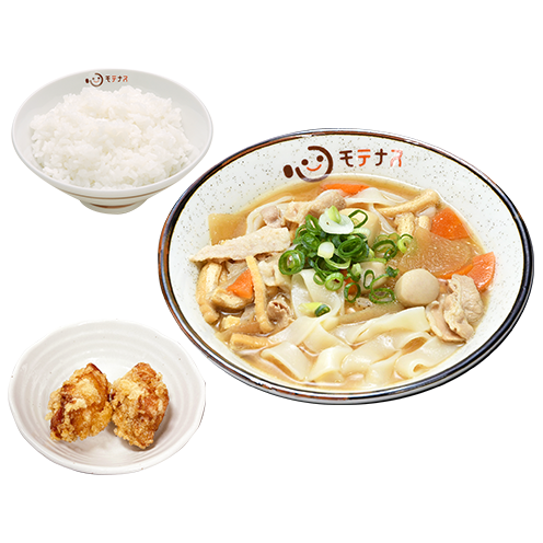 豚汁うどんから揚げセット