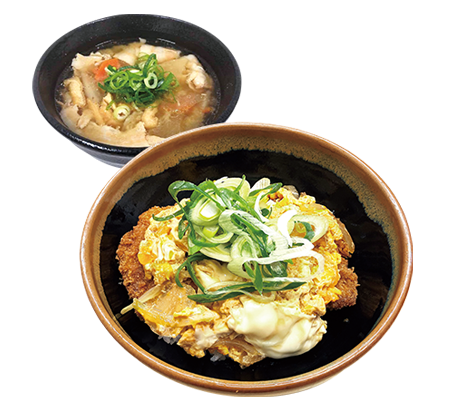 桂川PA下り線_二個玉カツ丼　豚汁セット